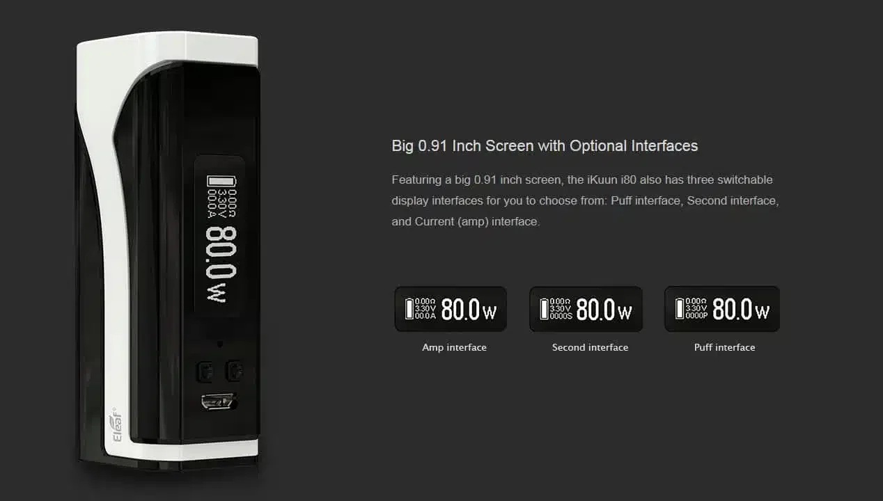 ⁦Eleaf iKuu i80 Starter Kit with Melo 4 D22 Atomizer⁩ - الصورة ⁦5⁩